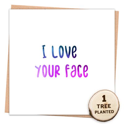 Zero Waste Tree Card & Bee Flower Seed Eco Gift. Your Face Naked