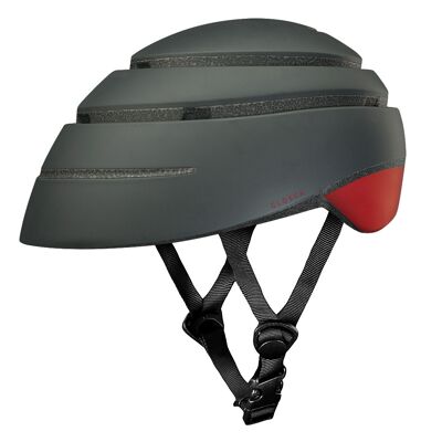 Faltbare Helmschlaufe GRAFIT / ROTWEIN