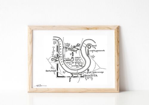 The Isle of Dogs, London - A5 Print