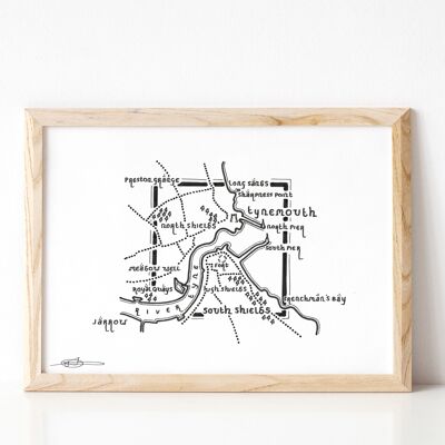 Tynemouth/South Shields, Tyne and Wear - A5 Print