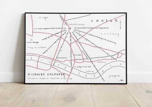 Nicholas Culpeper (London Quote Fan Map) - A4