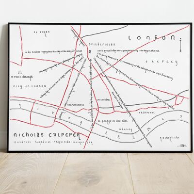 Nicholas Culpeper (London Quote Fan Map) - A3