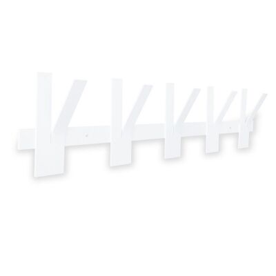 Gorillz Incision - Garderobenleiste - Wandgarderobe - 10 Garderobenhaken - Metall - Weiß