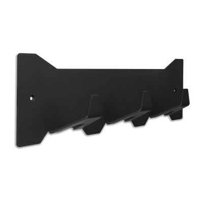 Gorillz Triangle Three - Industriale - Appendiabiti da Parete - 3 Ganci Appendiabiti - Nero