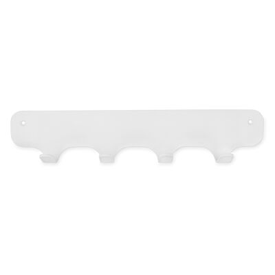 Gorillz Rounded Four Industrial Wall Coat Rack 4 Coat Rack Hooks - White