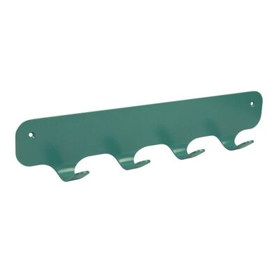 Gorillz Rounded Four Industrial Wall Coat Rack 4 Coat Hooks - Turquoise