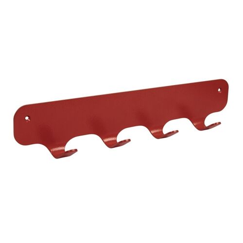 Gorillz Rounded Four Industrial Wall Coat Rack 4 Coat Hooks - Red