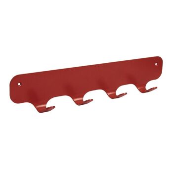Gorillz Rounded Four Industrial Wall Coat Rack 4 Patères - Rouge 1