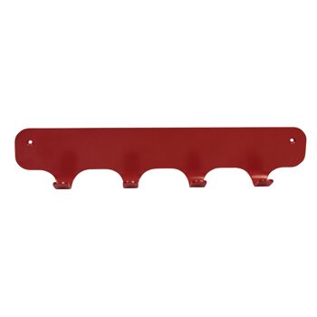 Gorillz Rounded Four Industrial Wall Coat Rack 4 Patères - Rouge 2