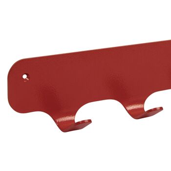 Gorillz Rounded Four Industrial Wall Coat Rack 4 Patères - Rouge 6