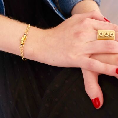 Pulsera negra de doble nuez ¡Oh la la!