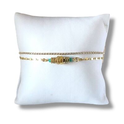 Turquoise double nut bracelet Oh la la!