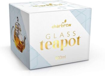 Théière en verre borosilicaté 800 ml par Charbrew - Avec passoire à thé pour thé en vrac ou sachets de thé 4