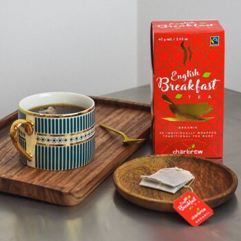 Thé petit-déjeuner anglais biologique par Charbrew - 20 sachets de thé emballés individuellement 3