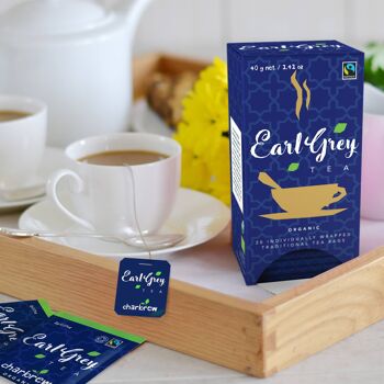 Thé Earl Grey biologique par Charbrew - 20 sachets de thé emballés individuellement 2
