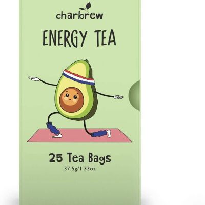 Thé énergétique décaféiné par Charbrew - 100 sachets de thé naturellement décaféiné pour booster votre journée