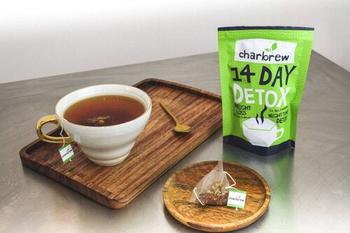 14 Night-Time Detox Tea by Charbrew - 14 Night-Time Teabag's (No Laxative Effect)