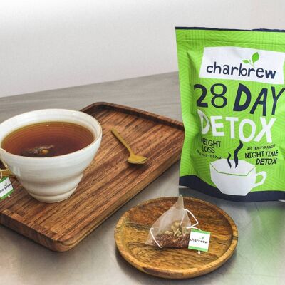 28 Night-Time Detox Tea by Charbrew - 28 Night-Time Teabag's (No Laxative Effect)