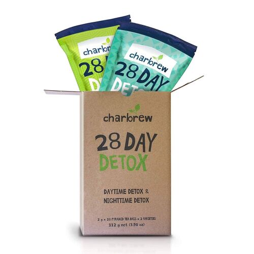 28 Day and Night-Time Detox Tea by Charbrew - 28 Detox bundle (No Laxative Effect)
