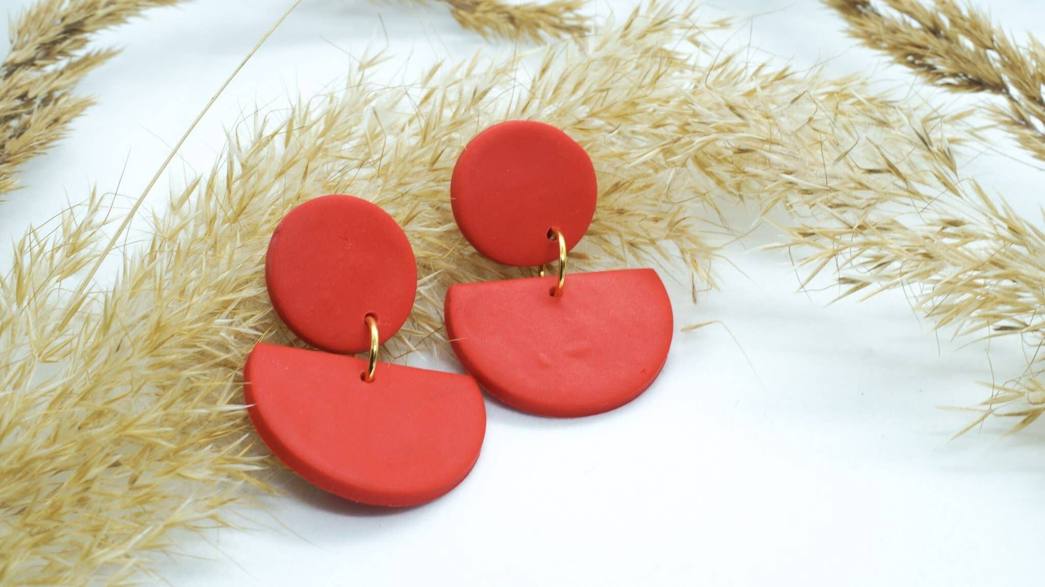 Rouge Heart Huggie Earrings