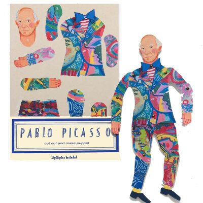 Picasso cut and make Artist Puppet  fun activity and gift