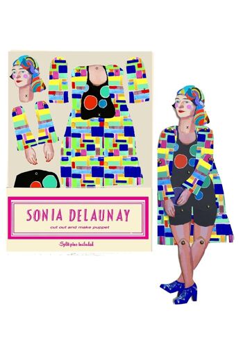 Sonia Delaunay coupe et fabrique des marionnettes d'artiste, activité amusante et cadeau 1