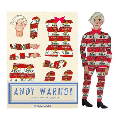 Warhol cut and make Artist Puppet  fun activity and gift