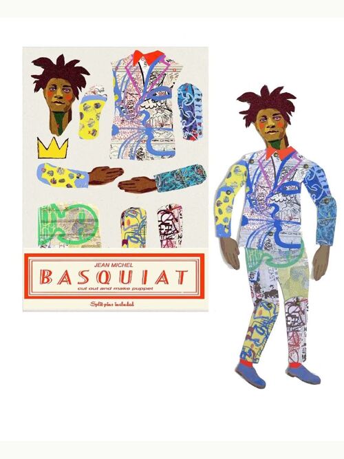 Jean Michel Basquiat Artist cut and make puppet educational fun activity and gift