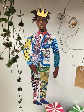 Jean Michel Basquiat Artiste couper et fabriquer des marionnettes, activité éducative amusante et cadeau 2