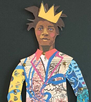 Jean Michel Basquiat Artiste couper et fabriquer des marionnettes, activité éducative amusante et cadeau 4