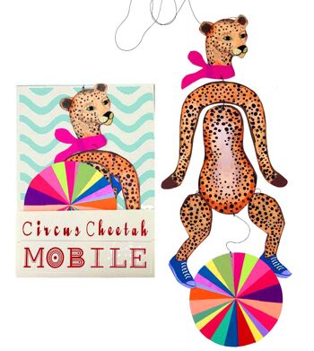 Nursery Circus Cheetah Kinetic Mobile pour salles de jeux et décoration pour enfants 2