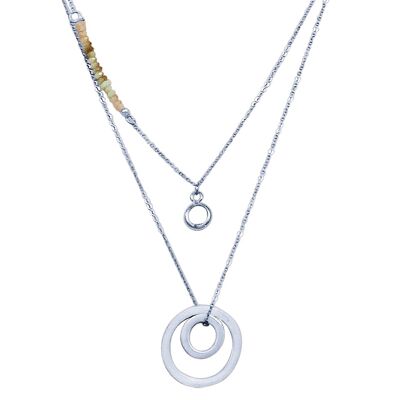 Chain with steel circle pendant