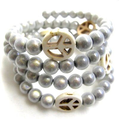 Peace Bracelet in White and White 7.5 cm (about circumference)