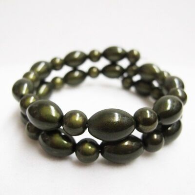 Betty Bracelet in Moss Green 7.5 cm (about circumference)