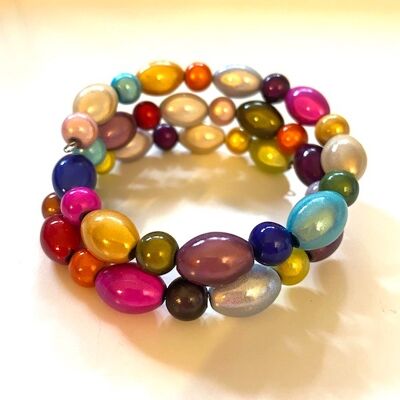 Betty Bracelet in Multicolor Pattern 7.5 cm (about circumference)