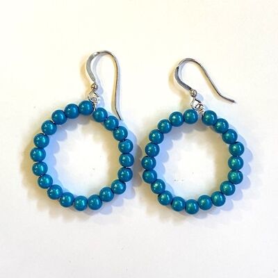 Small Layla Earrings in Turquoise 2.5cm diameter & about 3cm long