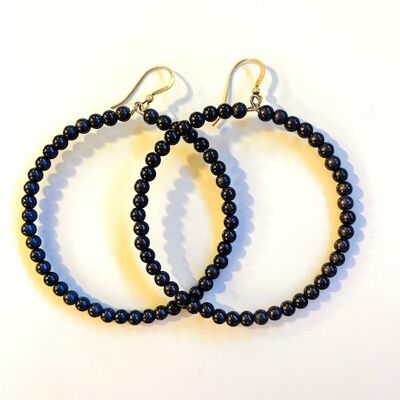 Medium Layla Earrings in Black About 5.5 cm diameter & 6cm long