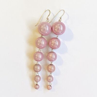 Dingle Dangle Earring in Pink About 6.5-7cm long
