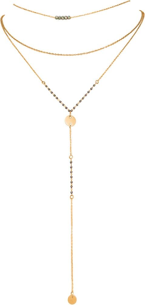 Catena cascata tre file con cristalli beige-grigio acciaio inox oro