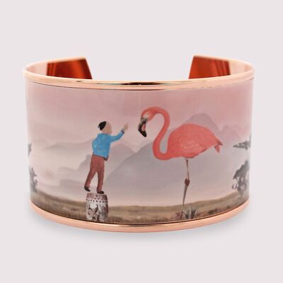 Manschettenarmband "Das Kind und der rosa Flamingo" II