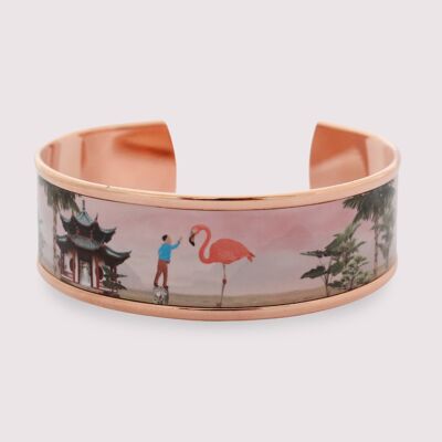Manschettenarmband "Das Kind und der rosa Flamingo" IV