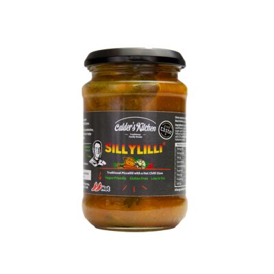 Salsa Sillylilli (piccalilli piccanti speziati indiani) Vegan Senza Glutine Calder's Kitchen Barattolo da 285g