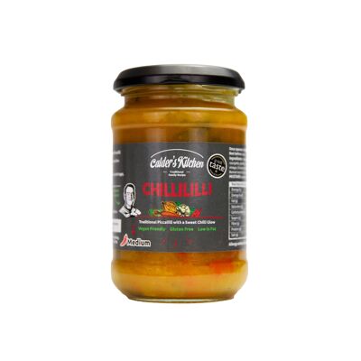 Sauce Chillilli (Piccalilli traditionnel au piment doux) Vegan Sans Gluten Pot de 285g Calder's Kitchen
