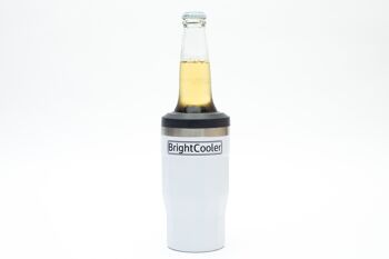 Refroidisseur de boissons et gobelet réutilisable isotherme 4 en 1 400 ml - blanc 2
