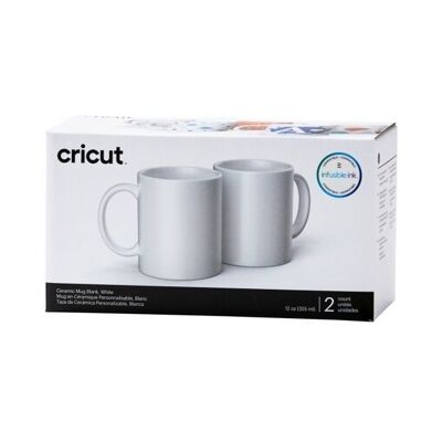 Pack de 2 Mug en céramique personnalisable blanc - 355ml