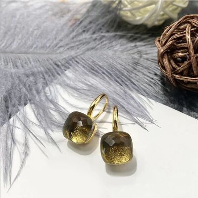 Jozemiek Stone earring Taupe - gold