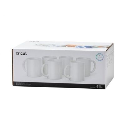 Pack de 6 tazas de cerámica personalizables blancas - 355ml