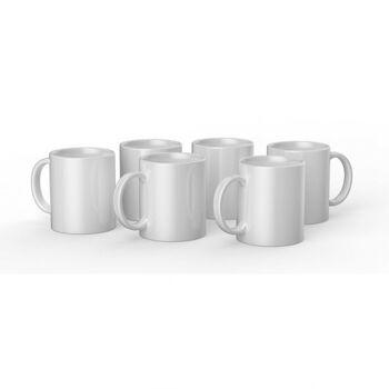Pack de 6 Tasses en céramique personnalisable blanc - 355ml 2