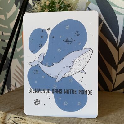 Birth card - Whale