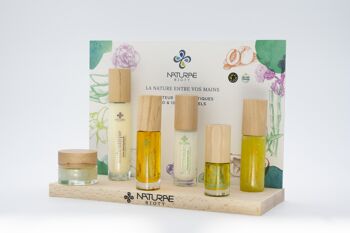 PLV BOIS et CARTON pour présentation produits / testeurs NATURAE BIOTY 1